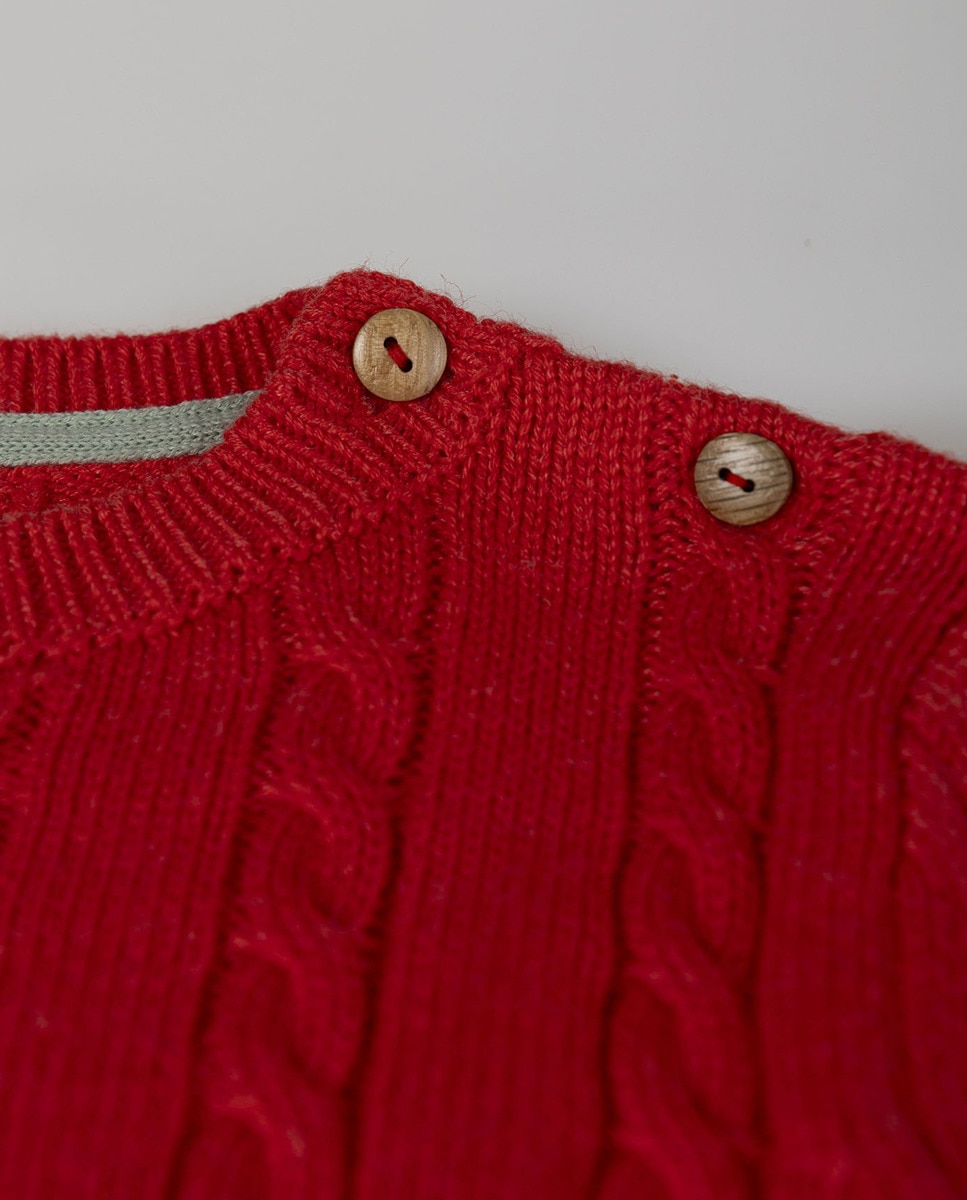 Camisola de Malha de Bebé Vermelho-3