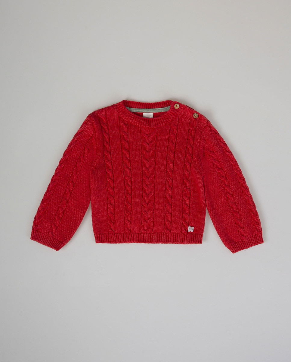 Camisola de Malha de Bebé Vermelho-1
