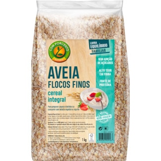 Flocos Finos de Aveia Integrais embalagem 1 kg - Cem Porcento