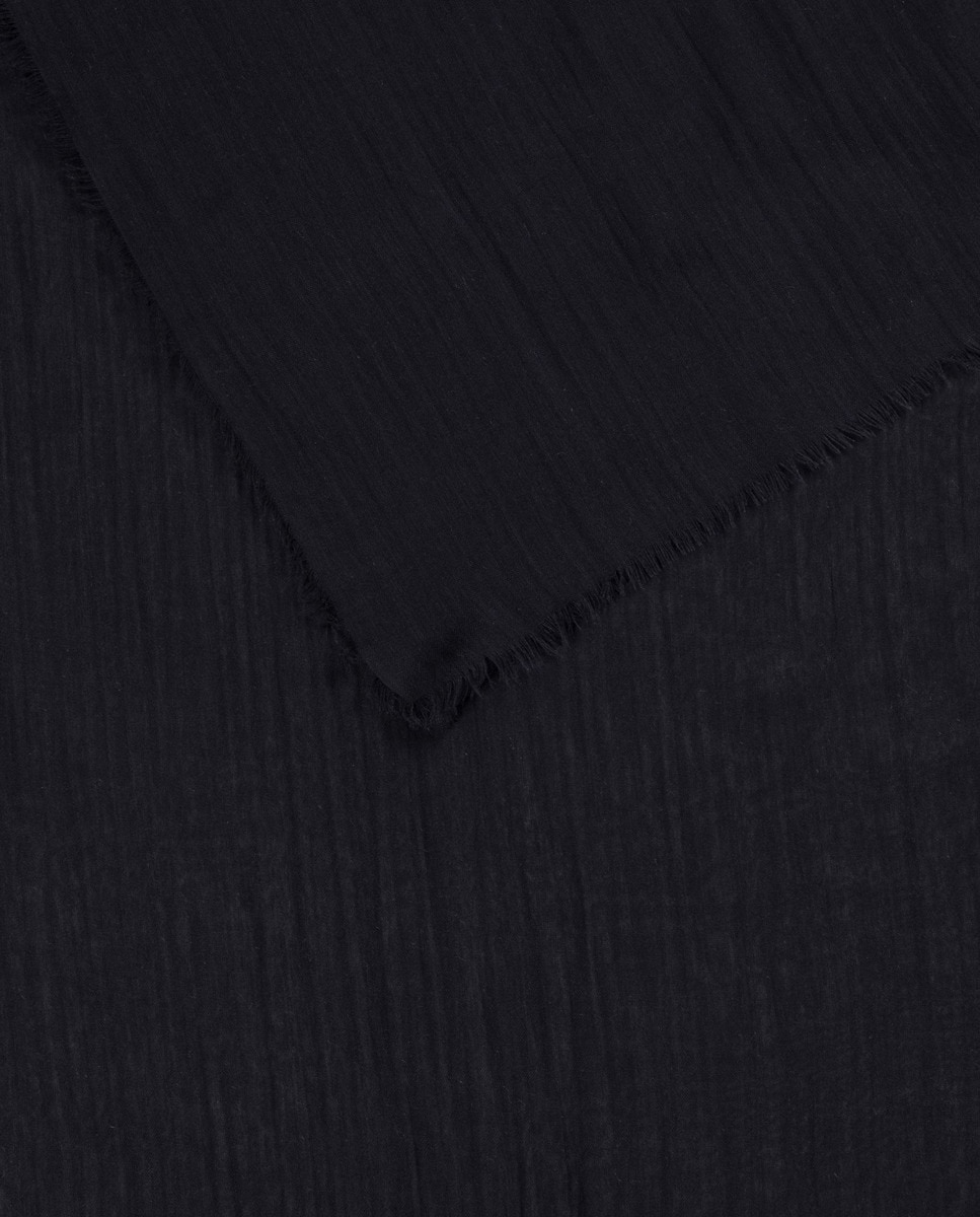 Cachecol Ligeiro Feito de Bambu Fino  Preto-2