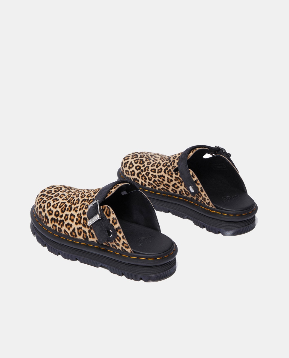 Mules de Plataforma Casual Zebzag de Camurça Bege-4