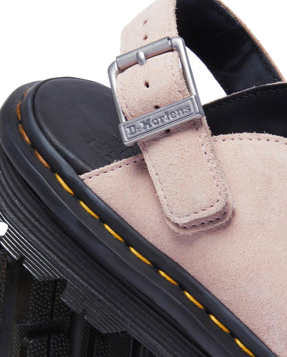 Mules de Plataforma Casual Zebzag de Camurça Rosa pálido-6