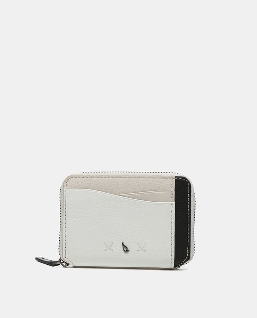 Imagen 0 de Tarjetero Oceans Diary en piel blanca