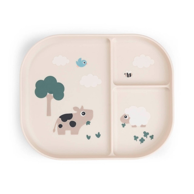 Imagen 0 de Plato con compartimentos antideslizante Done by Deer colección Tiny Farm