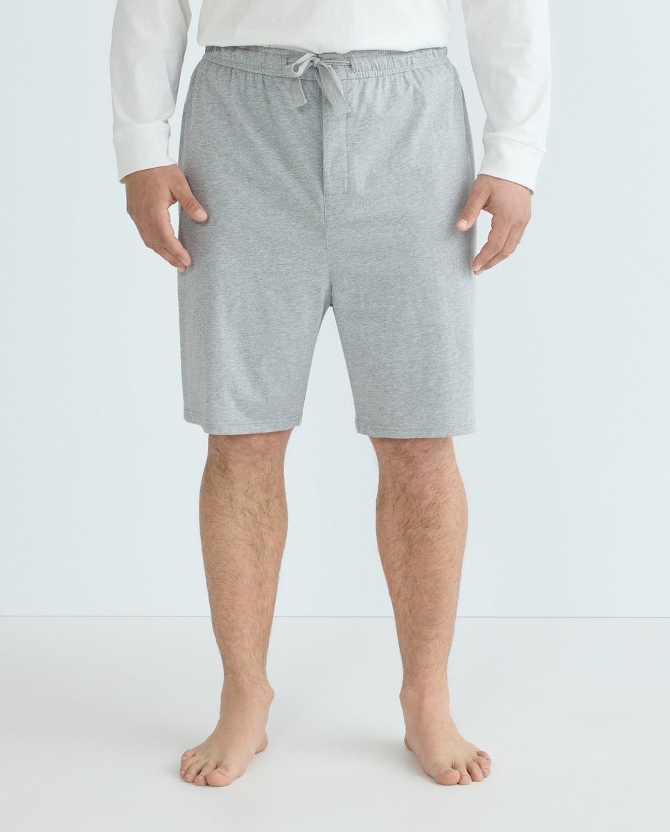 Calções de Pijama em Algodão Tamanhos Grandes Cinzento-2
