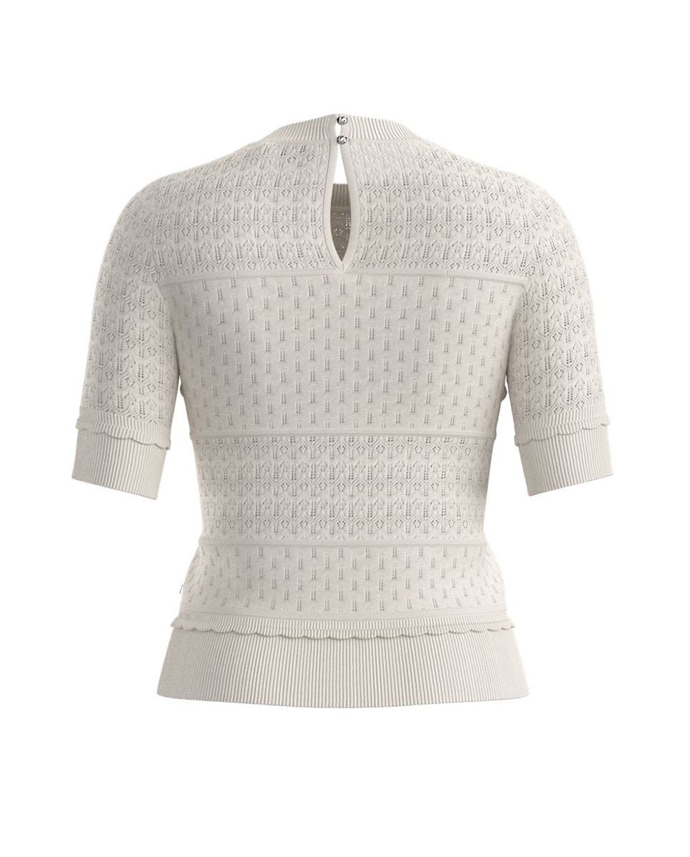 Camisola de Malha com Logótipo de Metal Branco-gelo-3