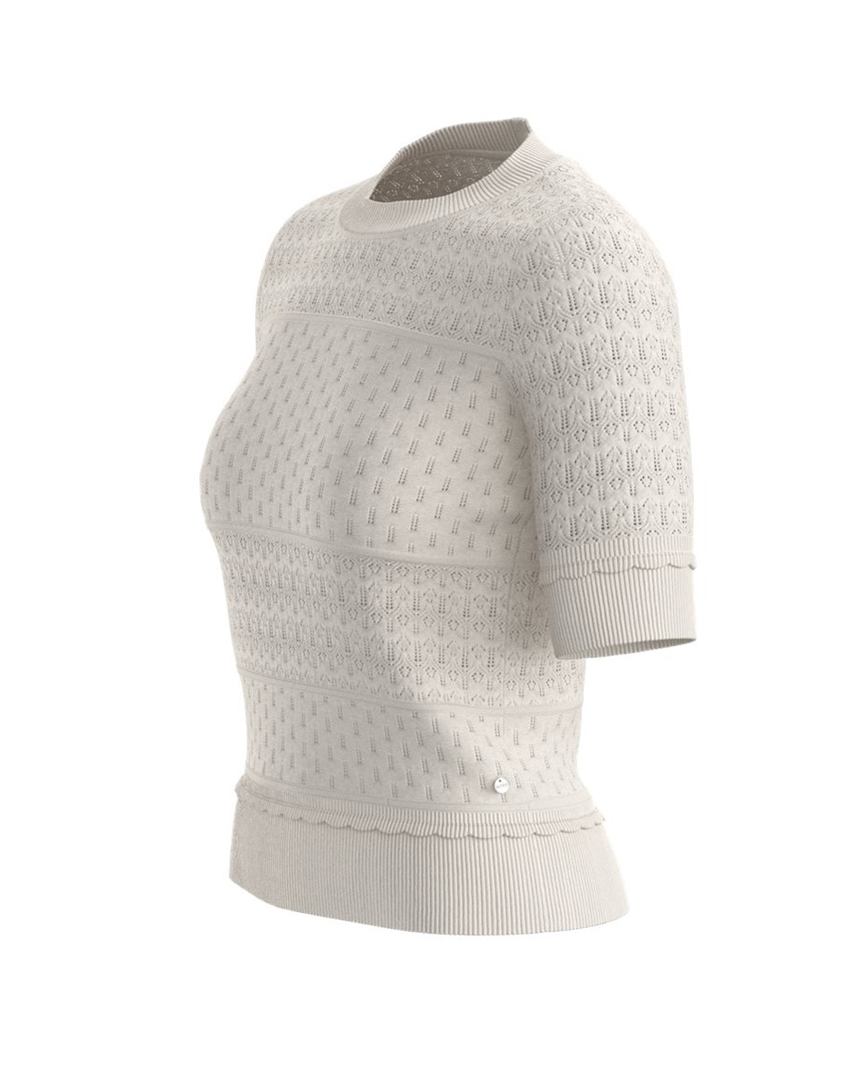 Camisola de Malha com Logótipo de Metal Branco-gelo-2