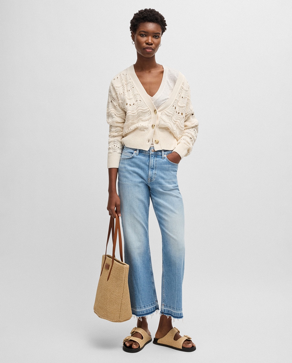 Cardigan com Logótipo Branco-gelo-4