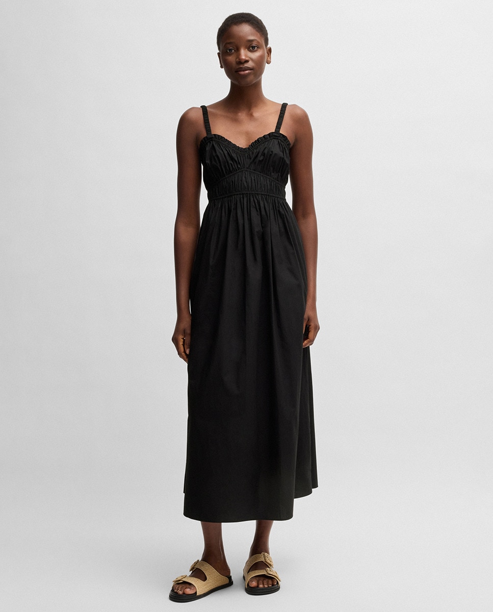 Vestido com Detalhe Elástico Preto-1