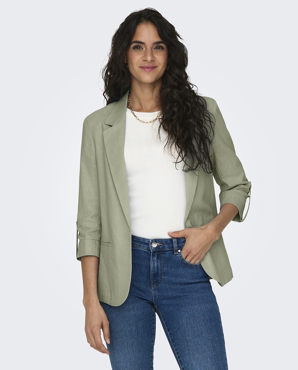 Blazer com bolsos laterais Verde-antiquário-1