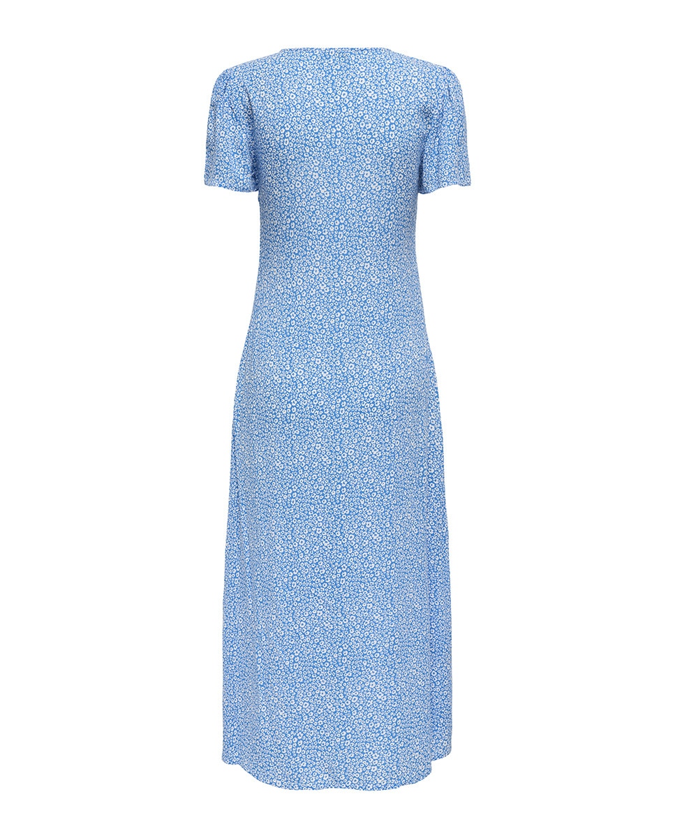 Vestido midi floral Azul-6