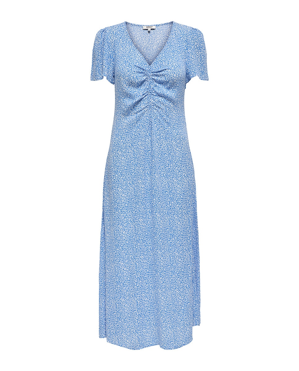 Vestido midi floral Azul-5