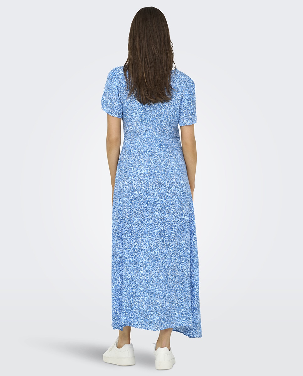 Vestido midi floral Azul-2