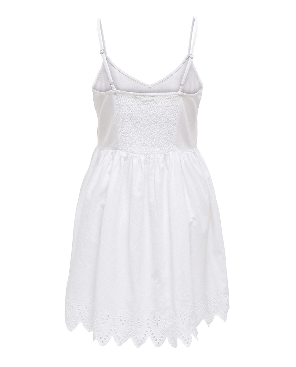 Vestido curto de alças Branco-6
