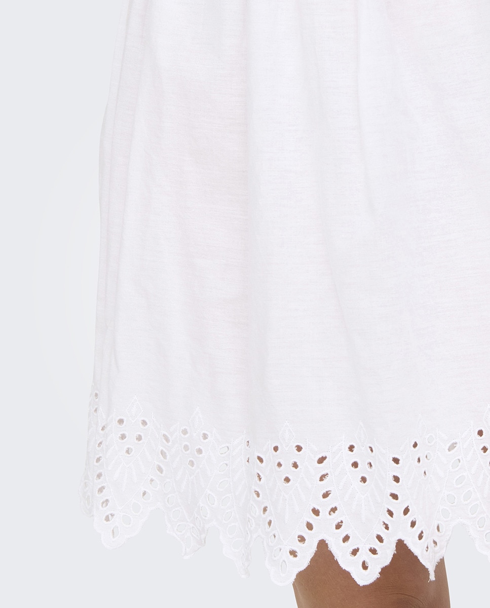 Vestido curto de alças Branco-4