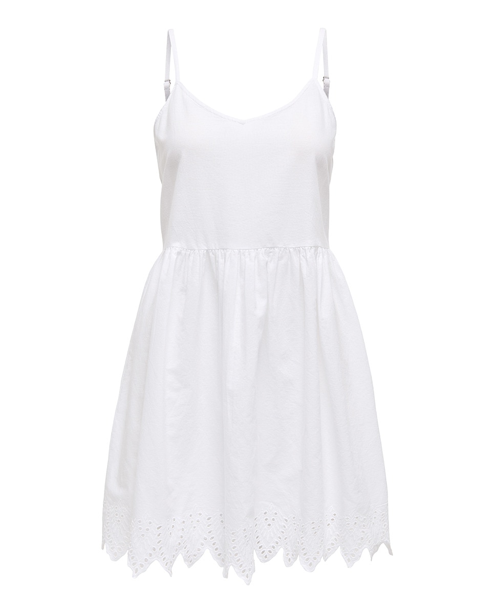 Vestido curto de alças Branco-5