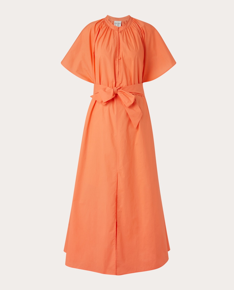 Vestido midi de algodão Rosa-claro-1
