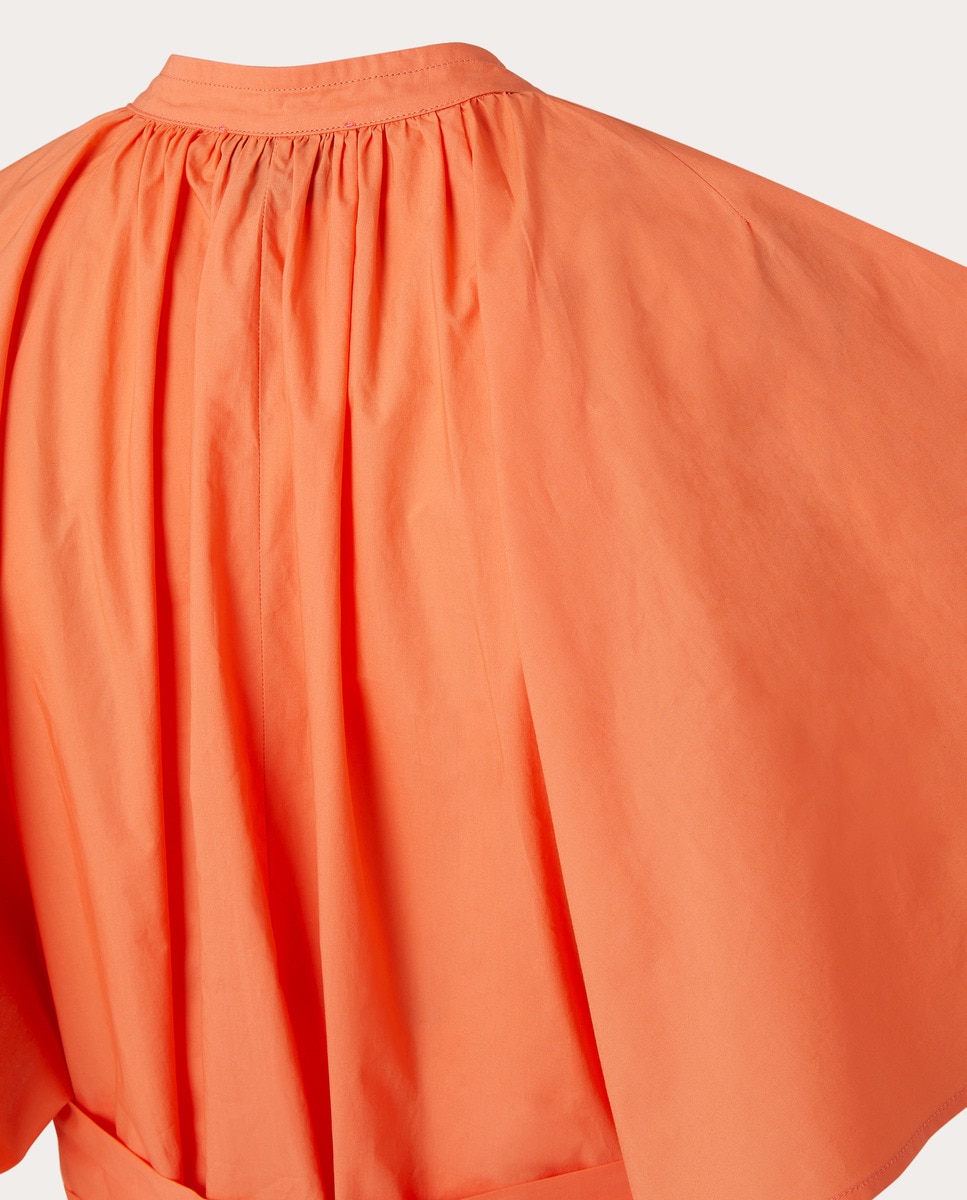 Vestido midi de algodão Rosa-claro-4