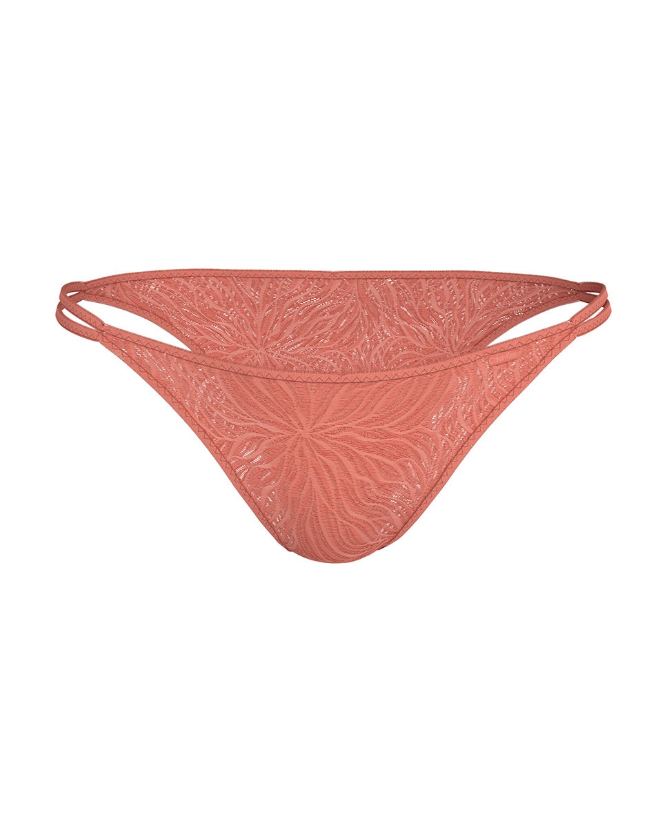 Cueca Asa Delta de Perna Alta Sheer Marq Lace Laranja-1