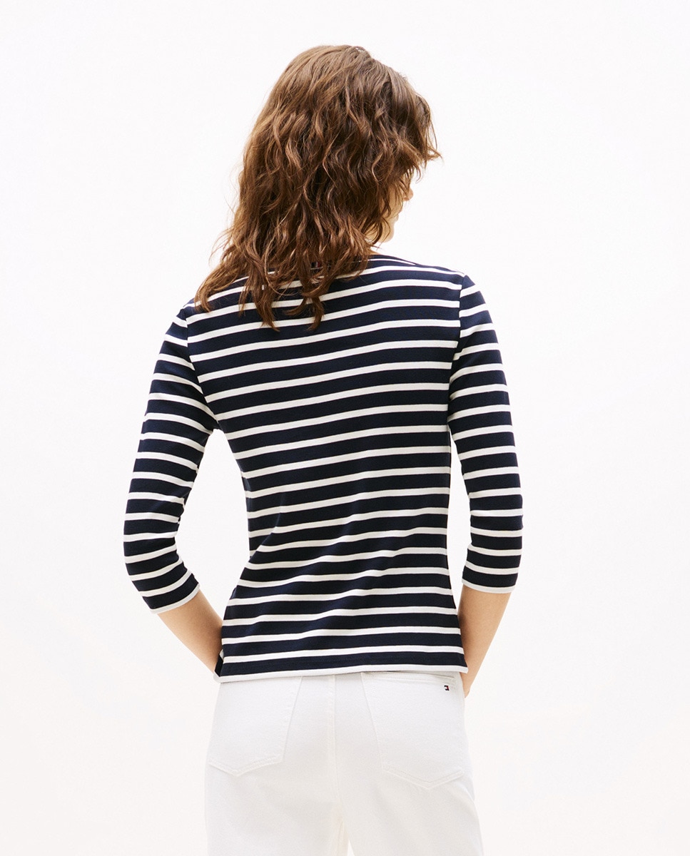 T-shirt de Manga 3/4 Slim Cody Azul-2