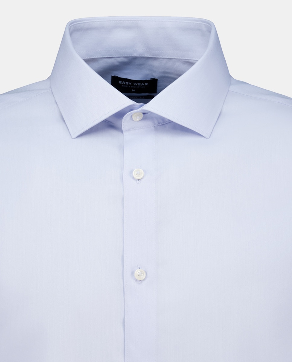 Camisa Formal de Punho Duplo Coolmax 410 Azul Claro-5