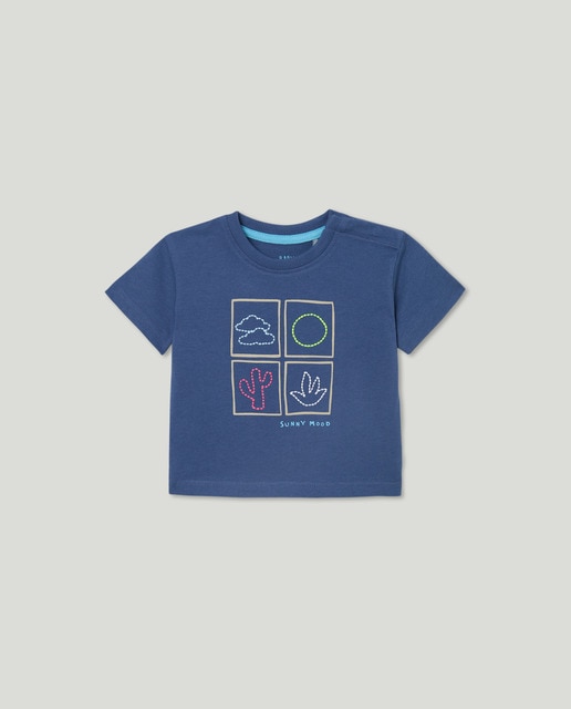 Imagen 0 de Camiseta de manga corta con bordado de bebé