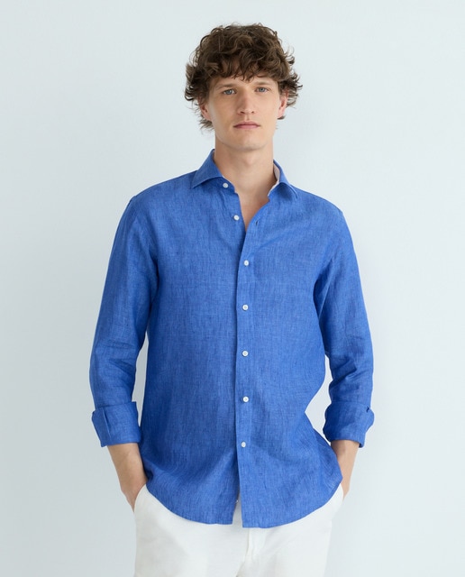 Imagem 0 de Camisa Casual com Manga Comprida e em Linho
