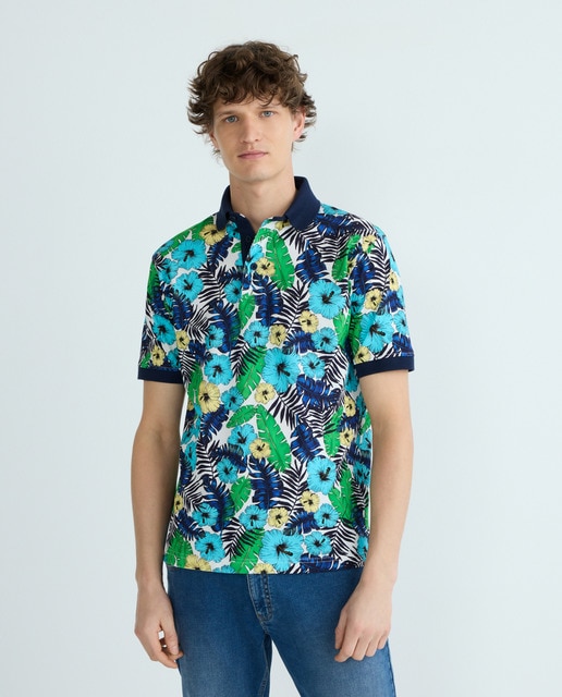 Imagem 0 de Polo de Manga Curta com Estampado e sem Bolso