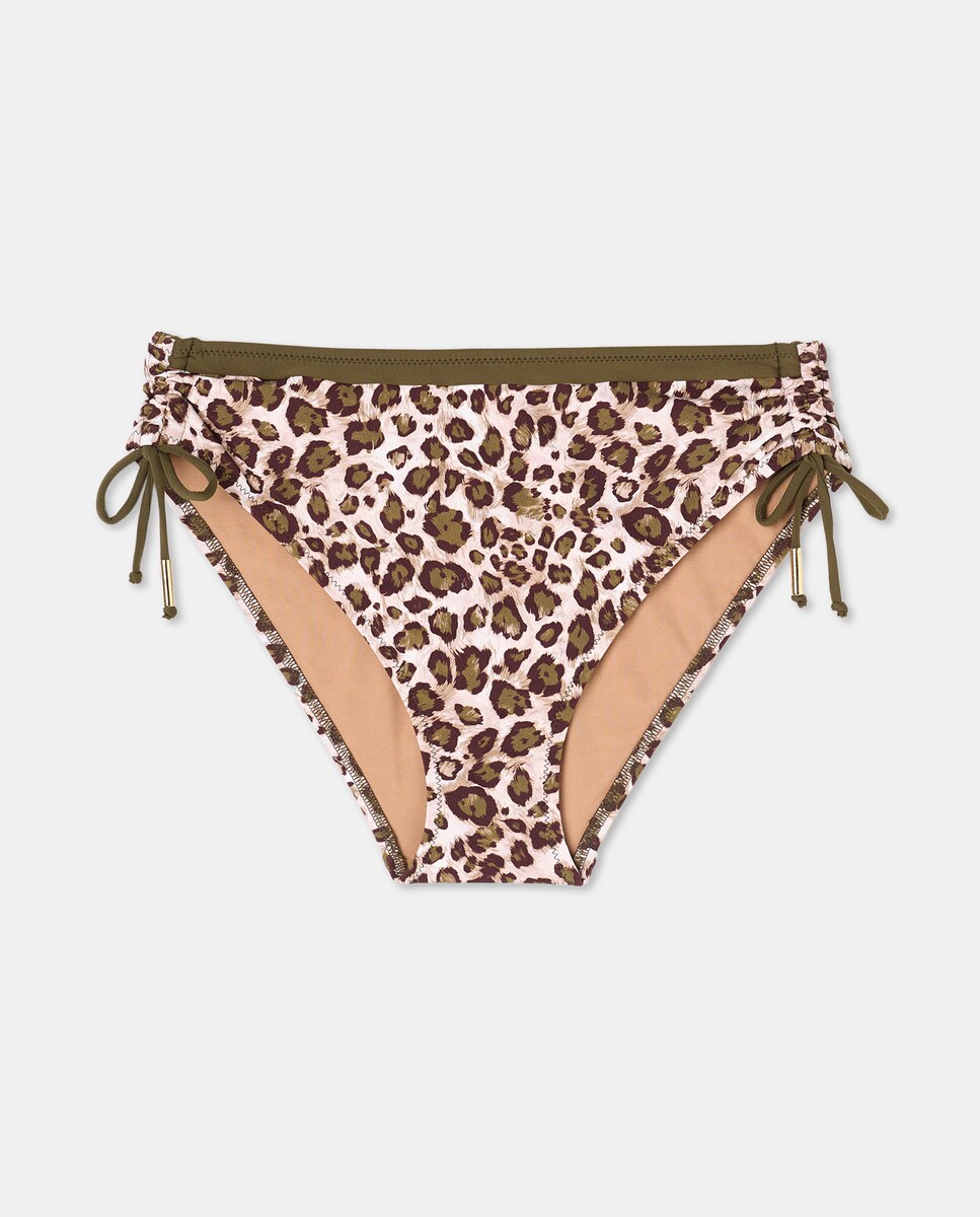 Cueca de Biquíni Completa de Cintura Subida com Laços Laterais para Ajustar Multicolor-5
