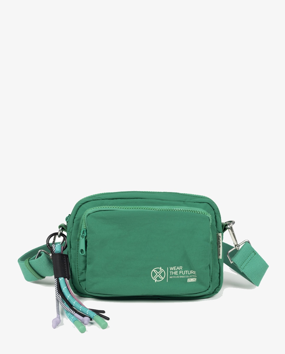 Mala a Tiracolo Fabricada em Poliamida Reciclada Verde-1