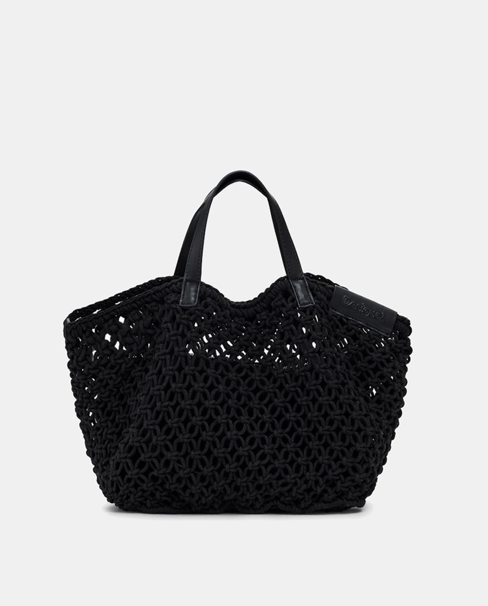 Mala a Tiracolo de Crochet Mini Preto-1