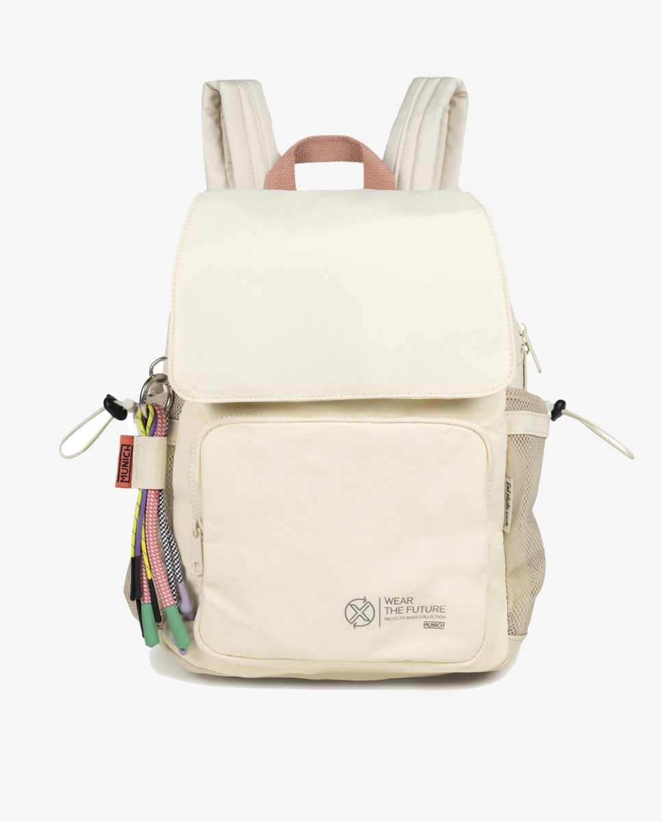 Mochila Fabricada em Poliamida Reciclada Nude-1