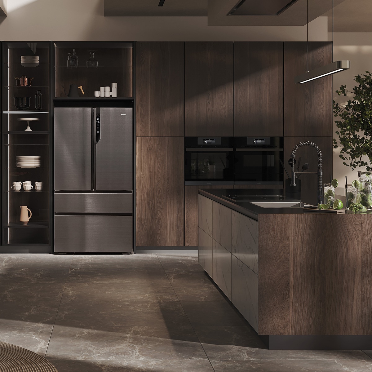 Frigorífico Americano Haier de 4 Portas FD 100 Série 7 HB26FSNAAA No Frost e de 190 cm - Iconic Black Preto-12
