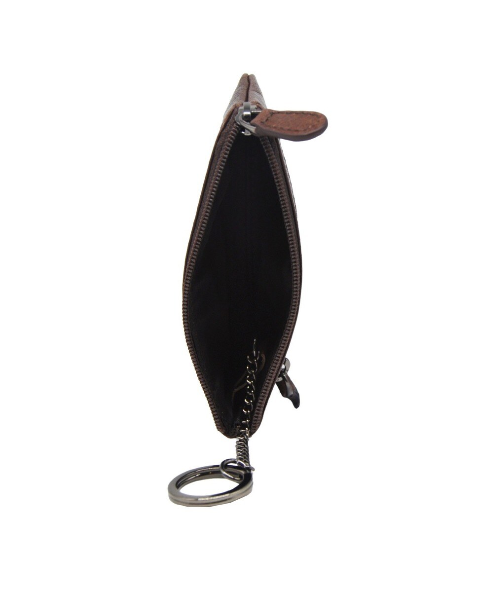Bolsa Porta Chaves Pele Genuína DKB1316 em Castanho 3