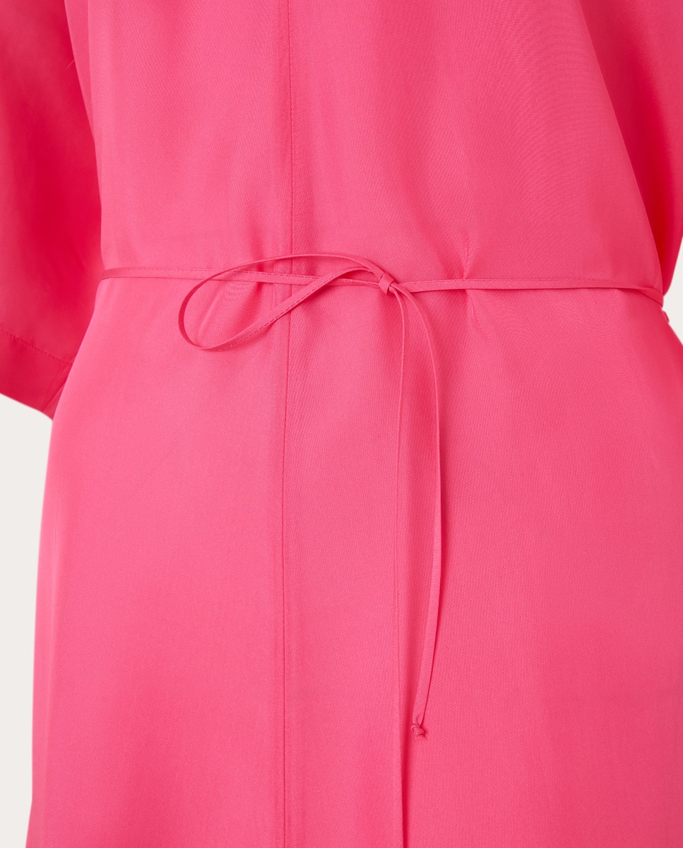 Vestido midi de seda Fúcsia-3