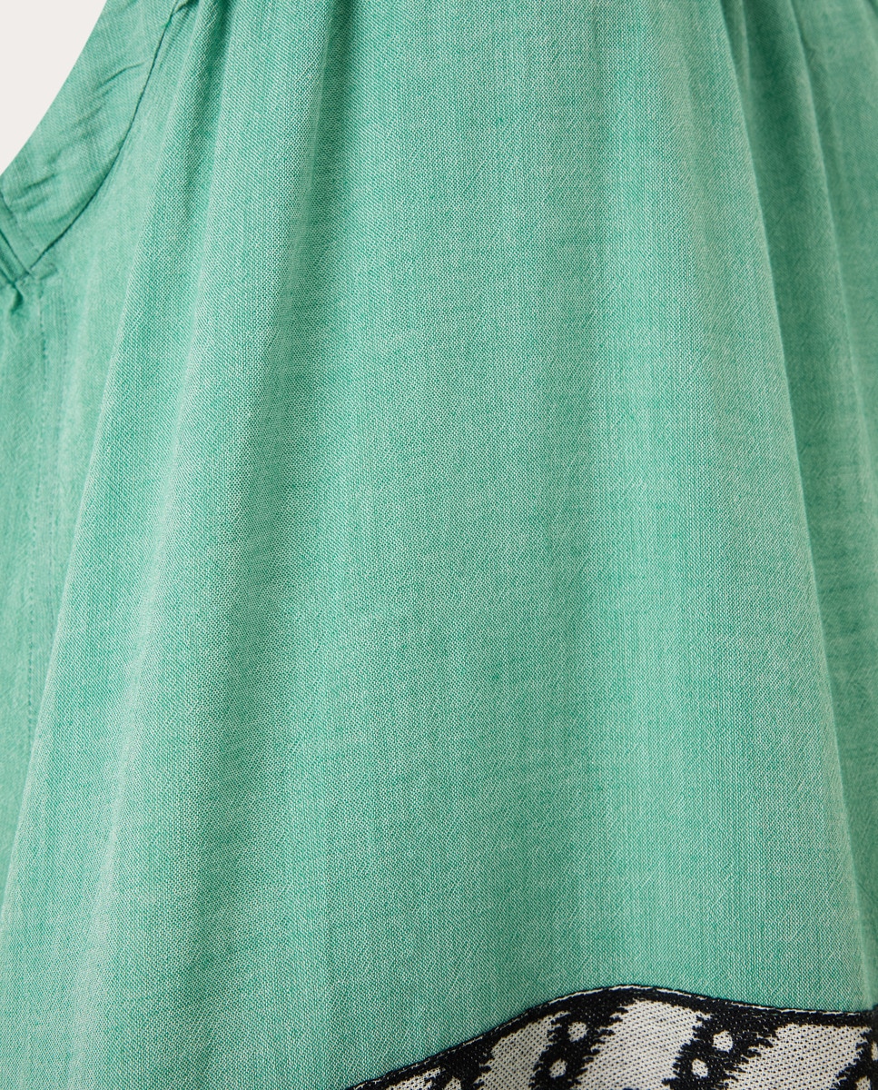 Vestido largo de algodón Verde-3