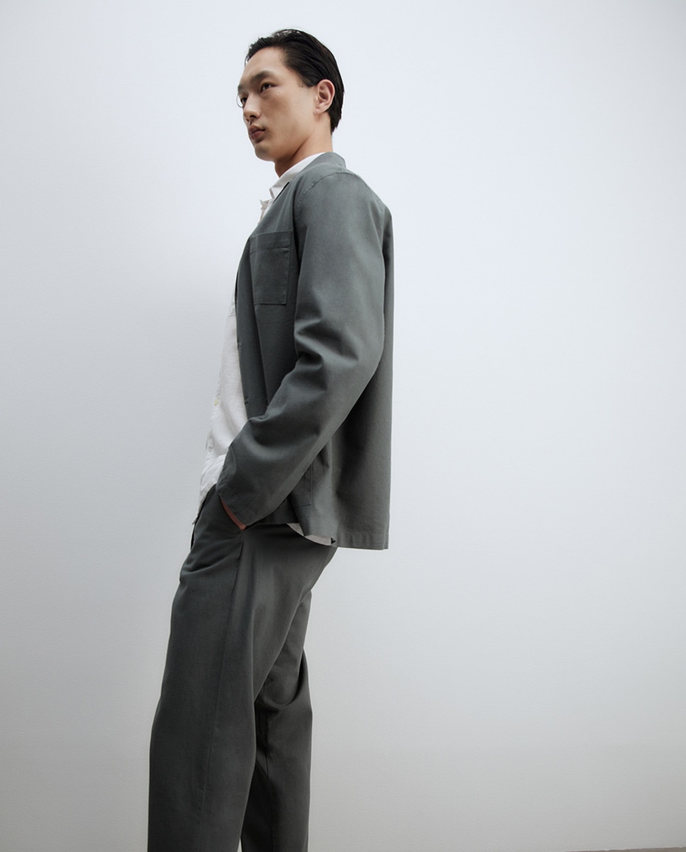 Blazer de Linho Verde-5
