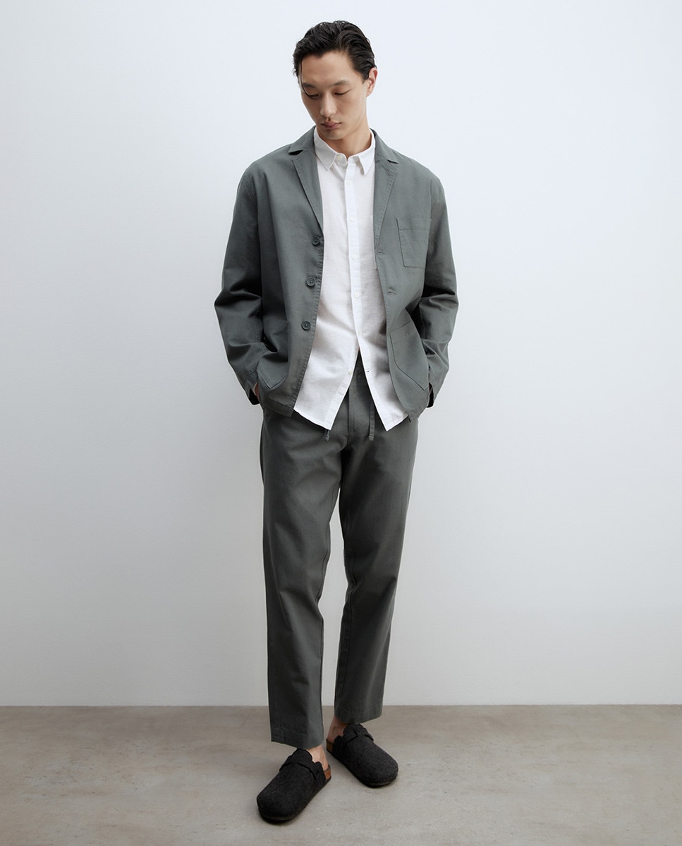 Blazer de Linho Verde-1