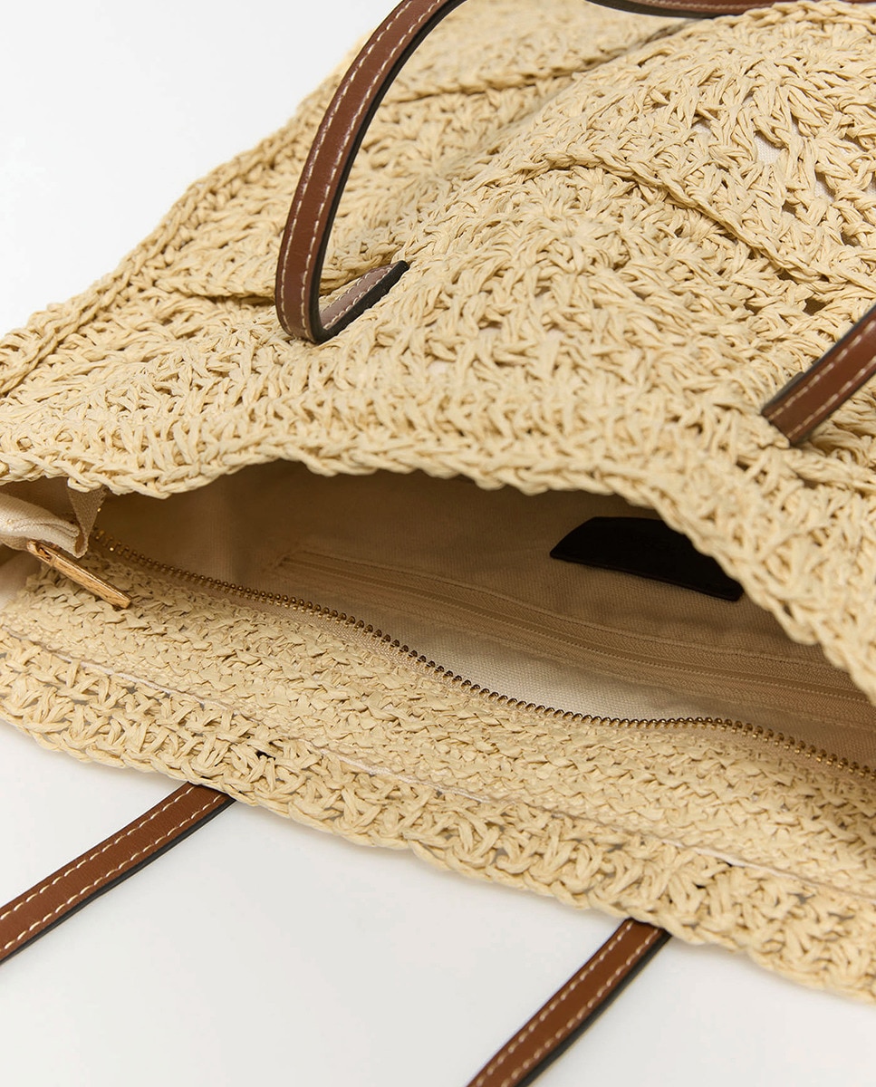 Mala Shopper Rústica com Desenho Natural-4