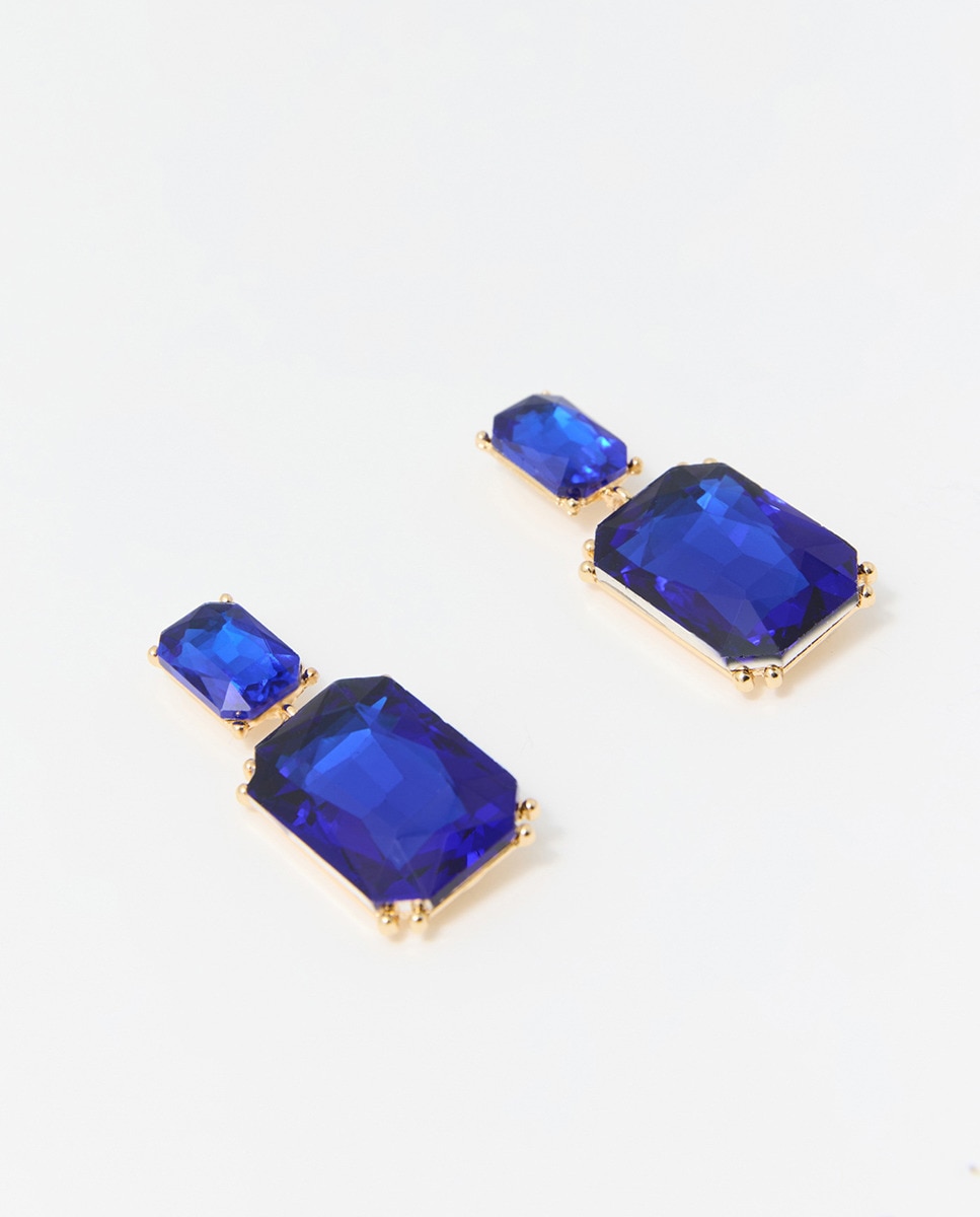 Pendientes joya dobles Azul-2