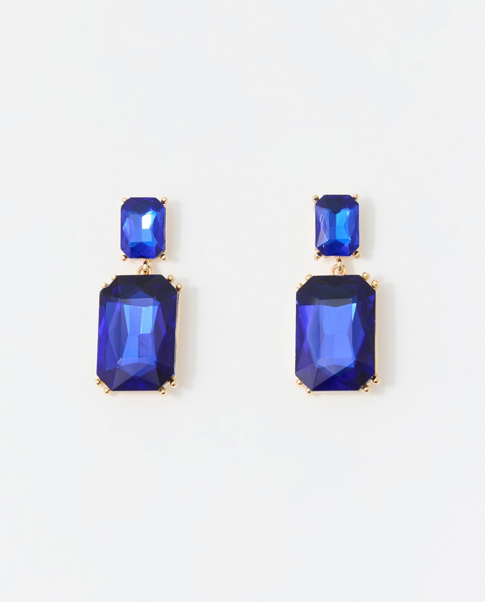 Pendientes joya dobles Azul-1