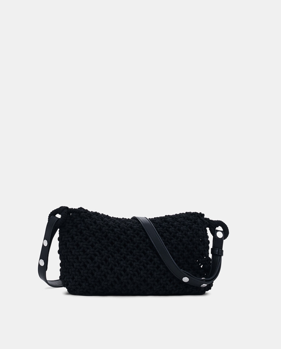 Mala a Tiracolo de Crochet M Preto-3