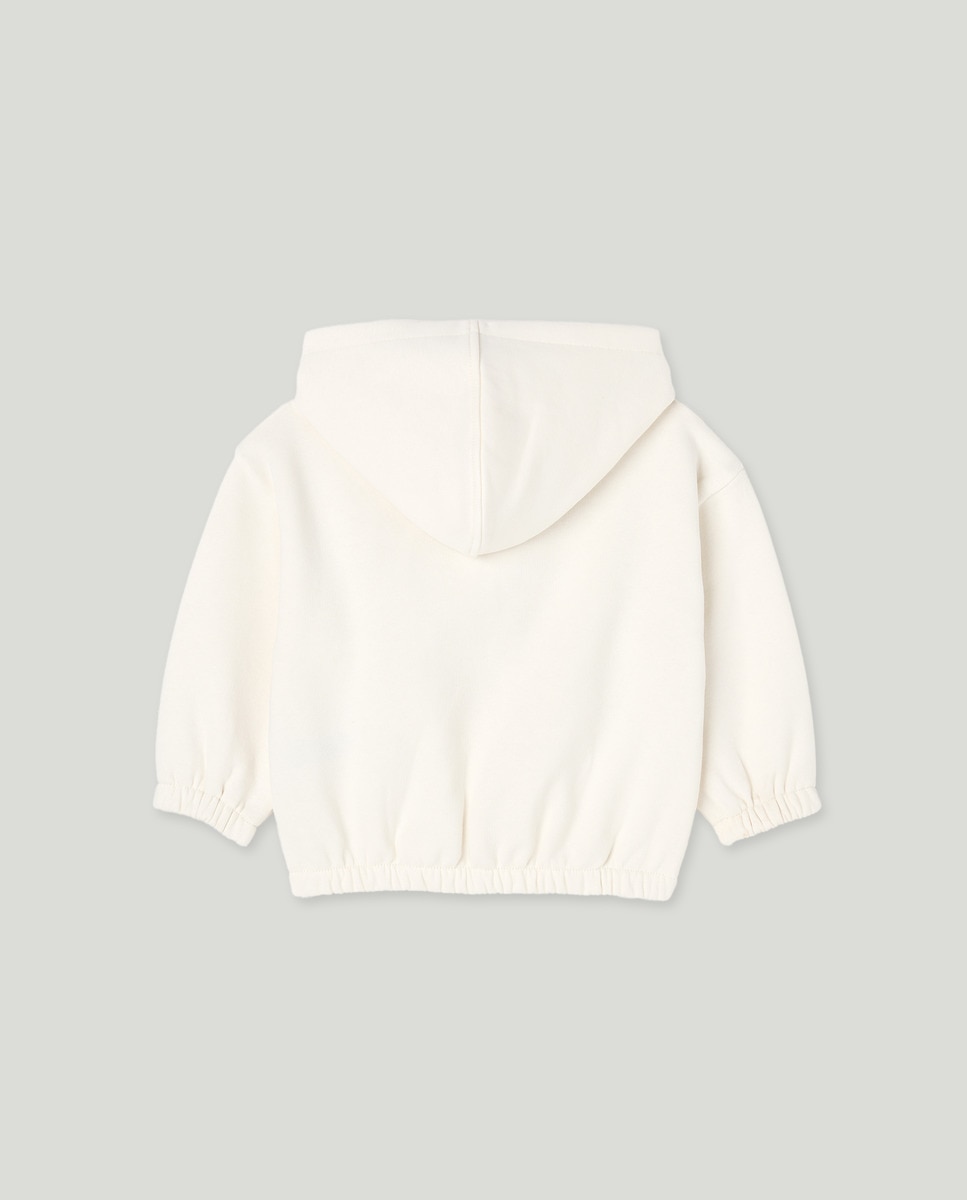 Sudadera bebé bolsillo canguro cremallera Blanco-2