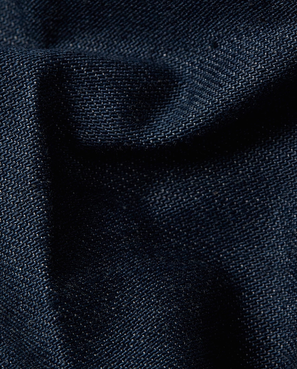 Calças Chino de Corte Estreito Azul-7