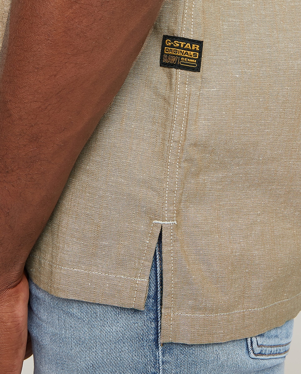 Camisa de Manga Curta e Corte Regular Ligeiramente mais Comprido Atrás Multicolor-5