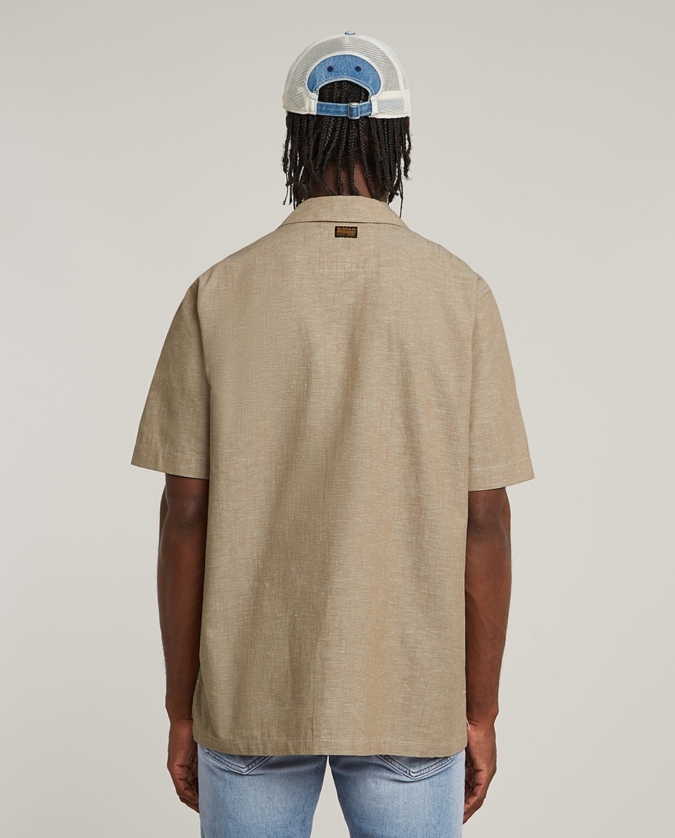 Camisa de Manga Curta e Corte Regular Ligeiramente mais Comprido Atrás Multicolor-2