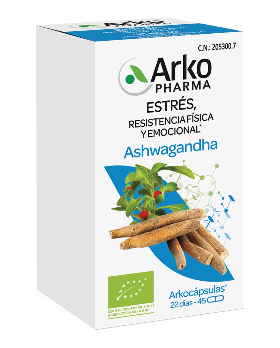 45 Cápsulas Complemento Alimenticio Arkocápsulas® Ashwagandha  Arkopharma 1