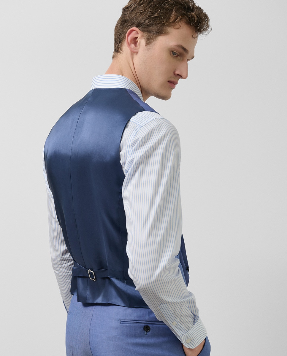 Colete Formal com Falso Liso Turquesa-4