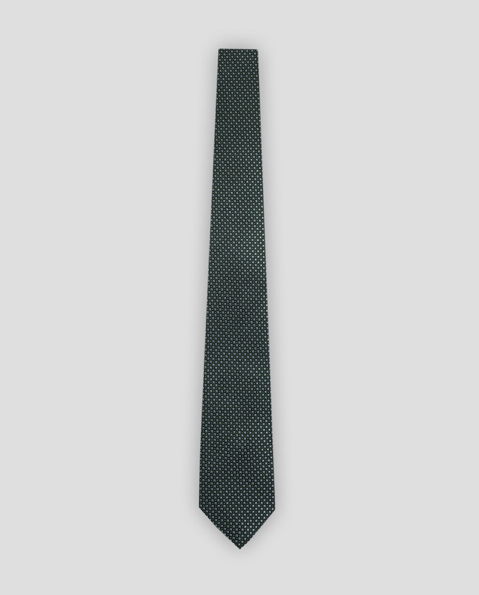 Gravata de Seda com Jacquard Geométrico Verde-claro-1