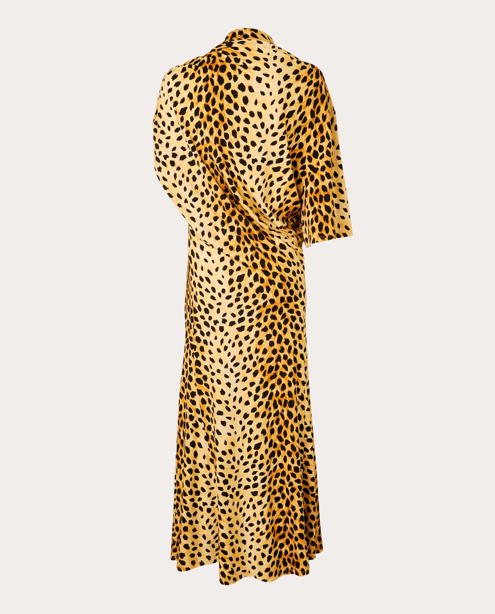 Vestido comprido estampado Amarelo-2